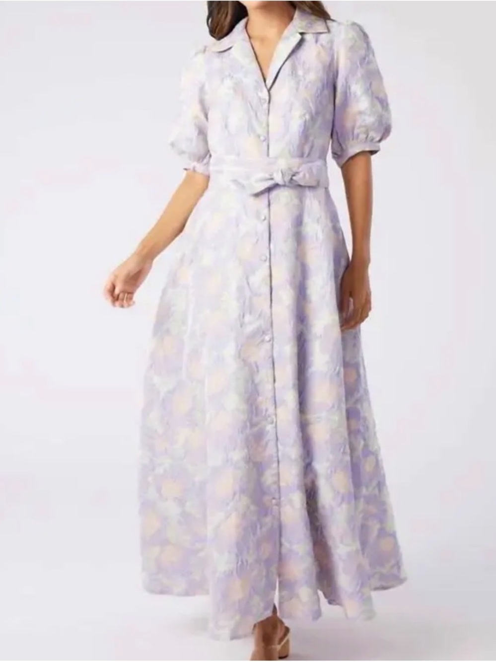 Alley Glass-Charlotte Gown-Lavender Puff-Sleeve Maxi Dress - Picture 6 of 9